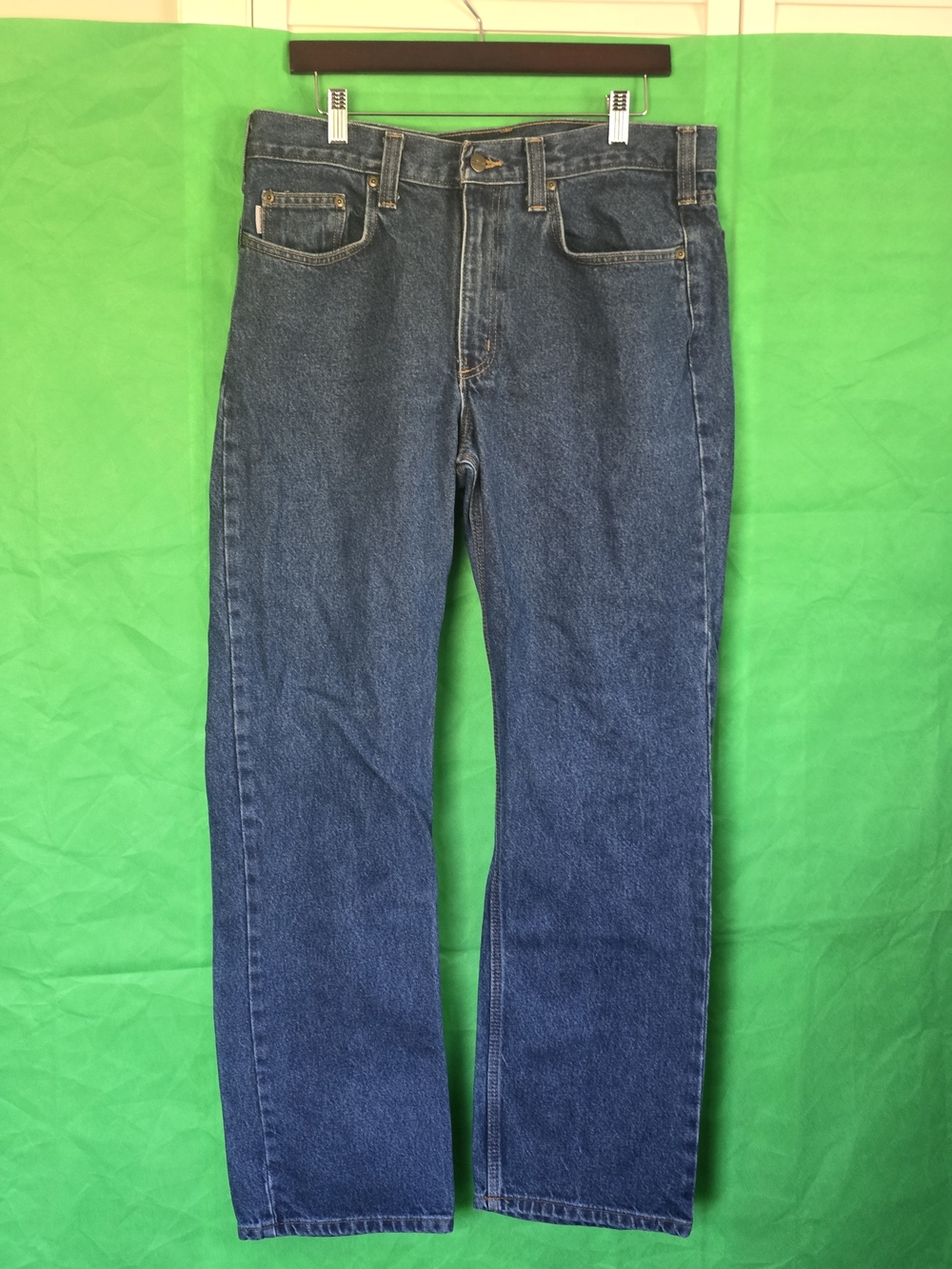 Carhartt B480 Relaxed Fit Denim Jeans 34x32 Dark Blue Workwear